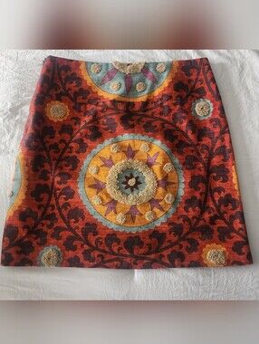 Tapestry Style Medallion-Print Pencil Skirt